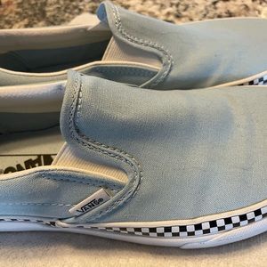 Brand new baby blue vans men’s 6.5 women’s 8